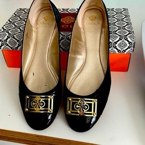 Isola Black Patten Flats size 10m